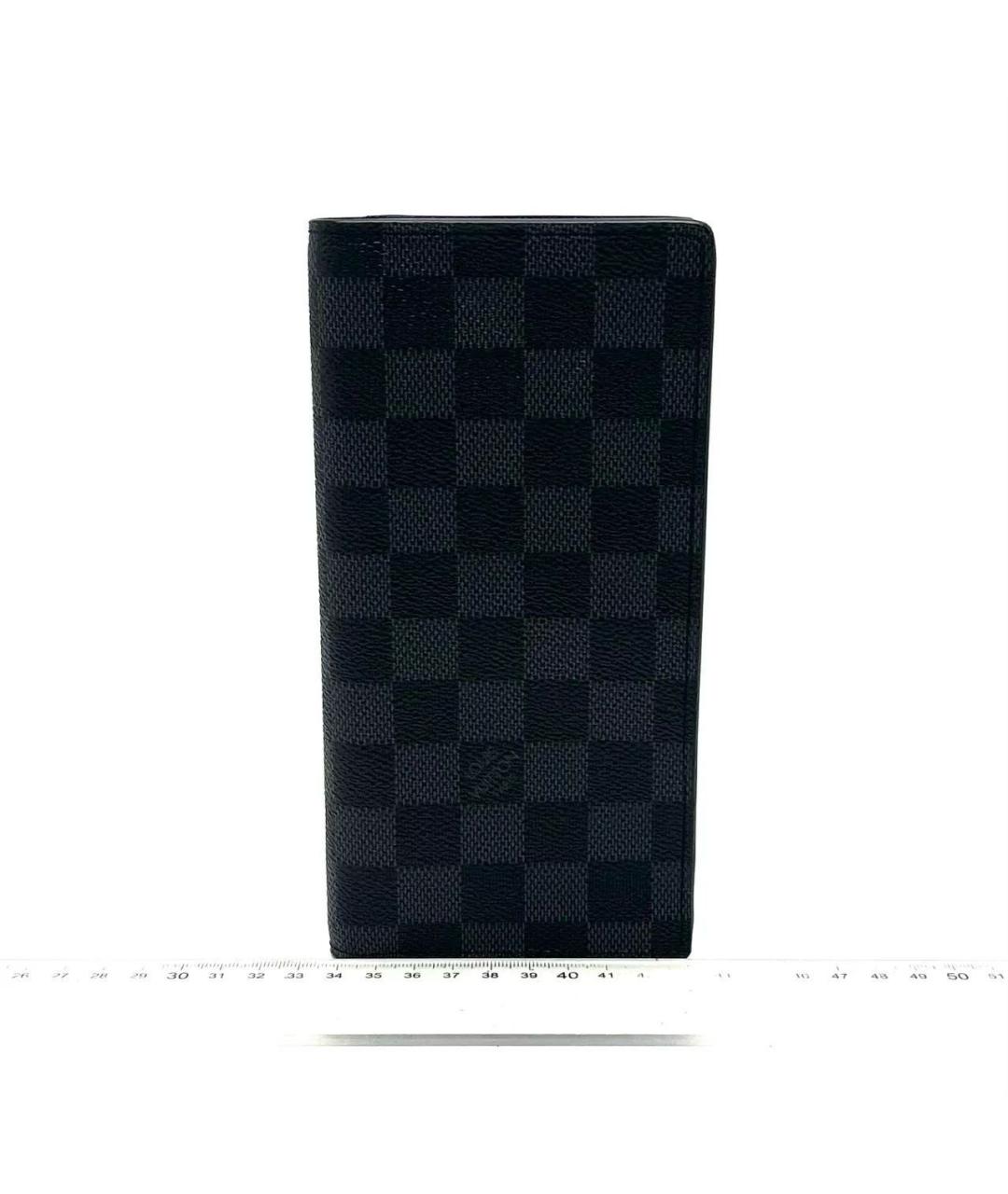 LOUIS VUITTON Черный кожаный кошелек, фото 9