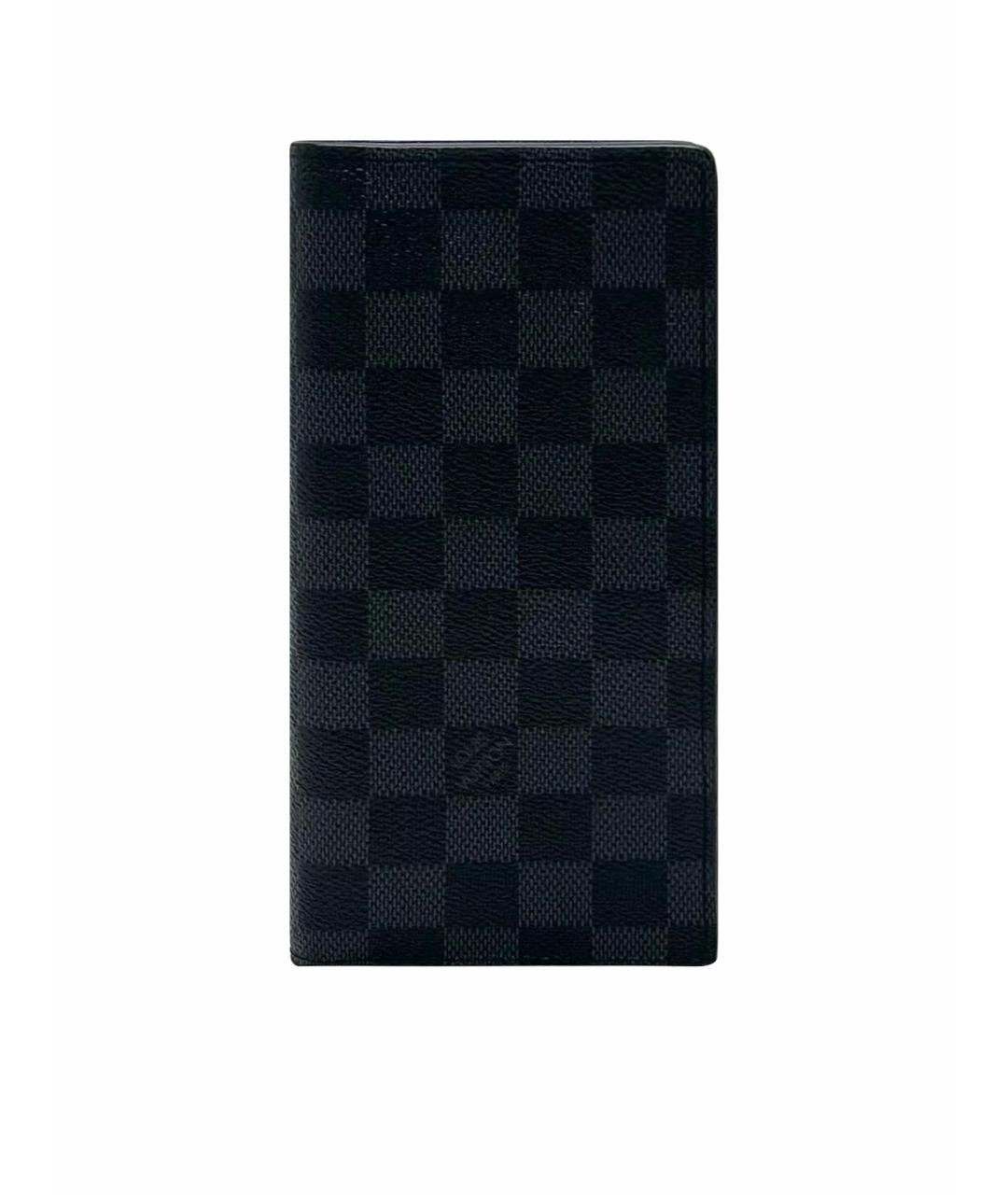 LOUIS VUITTON Черный кожаный кошелек, фото 1