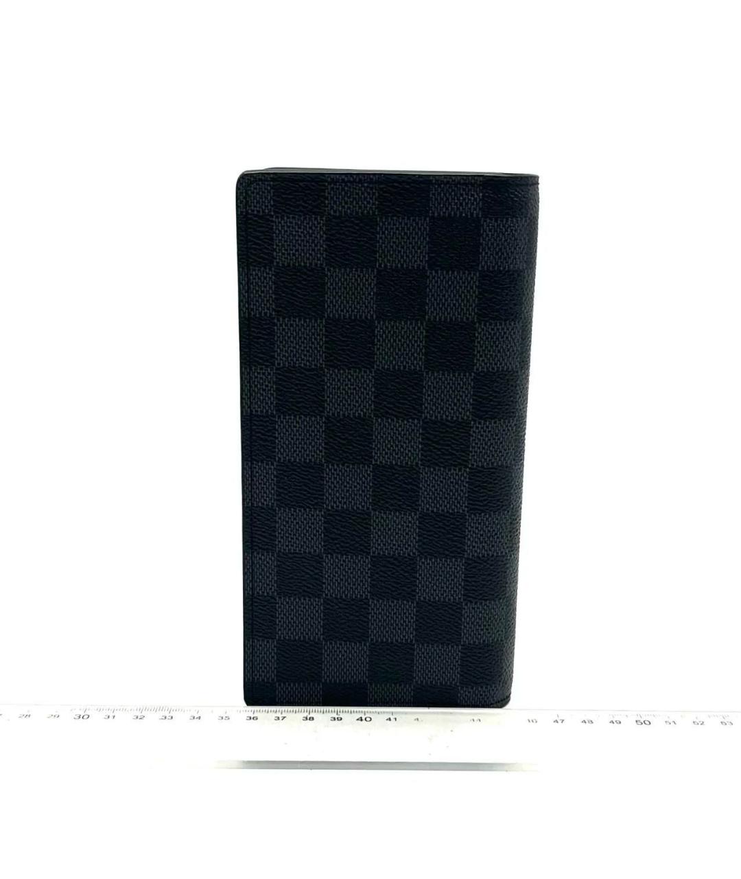 LOUIS VUITTON Черный кожаный кошелек, фото 4