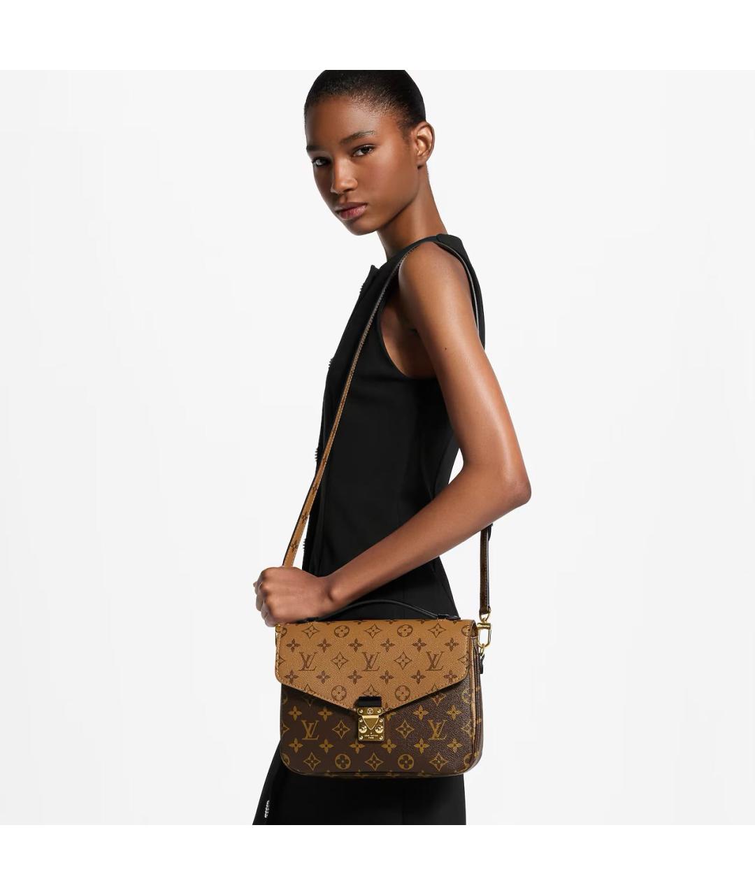 LOUIS VUITTON Коричневая сумка через плечо из канвы, фото 4