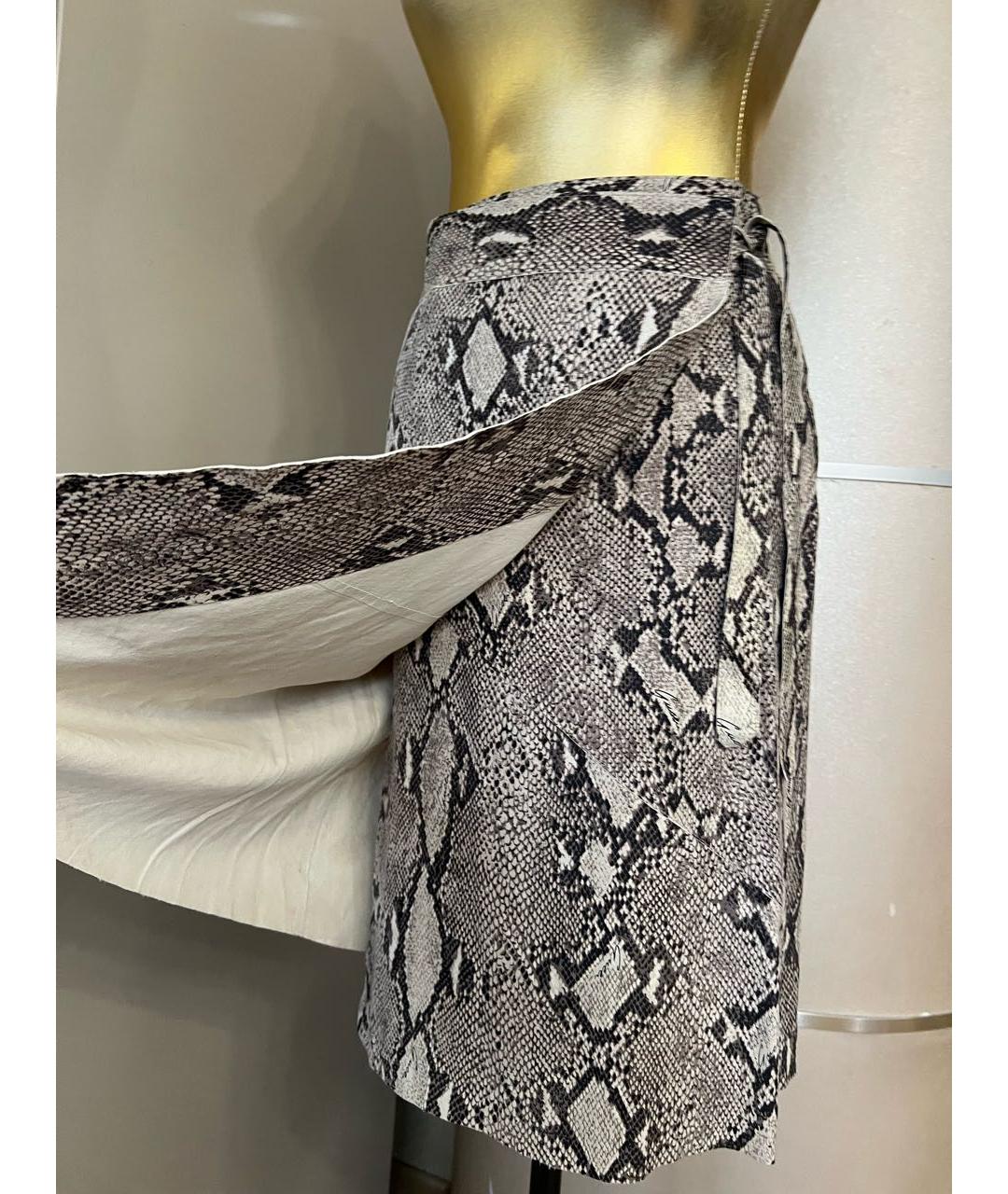 GUCCI Бежевая кожаная юбка миди, фото 4