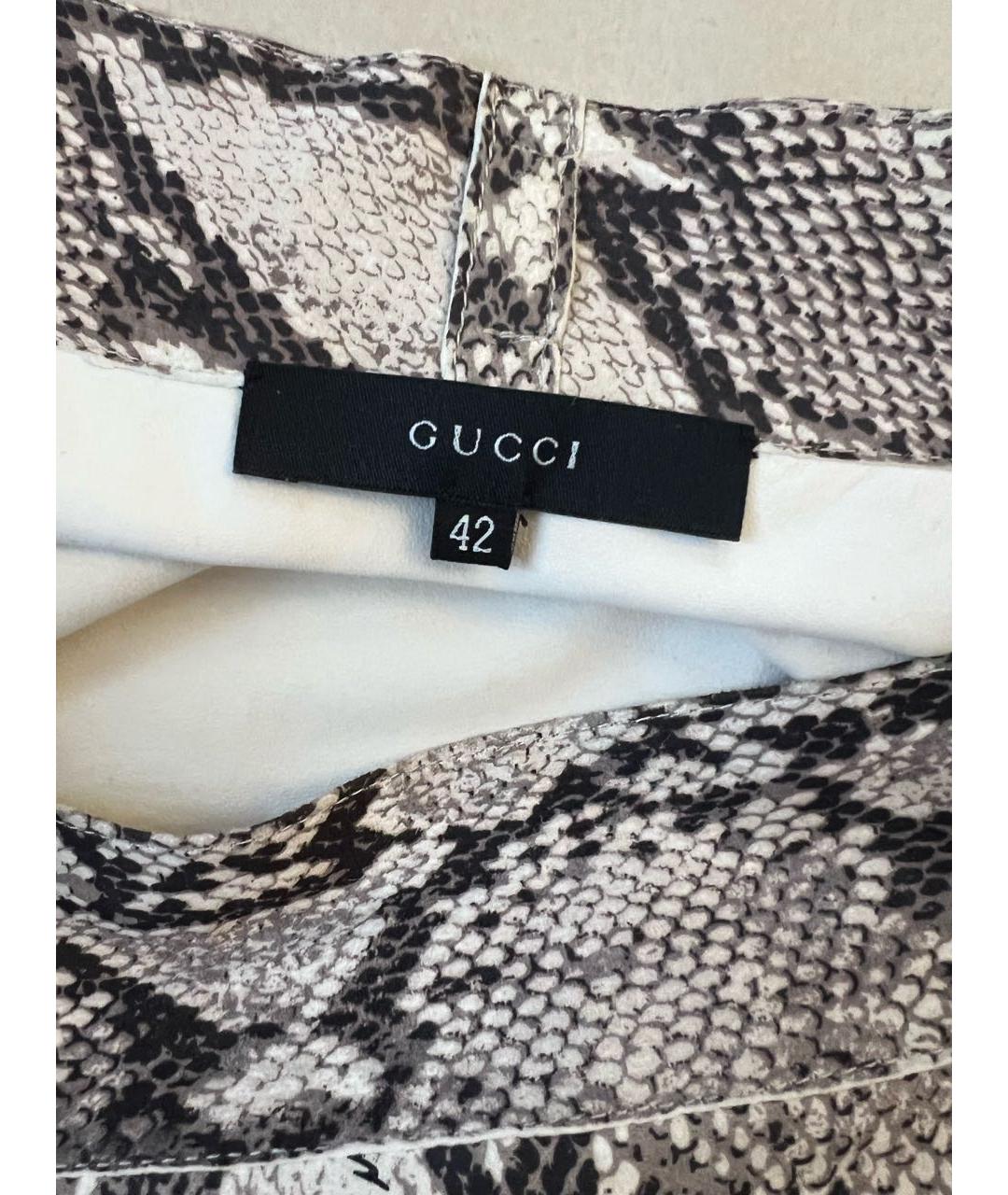 GUCCI Бежевая кожаная юбка миди, фото 3