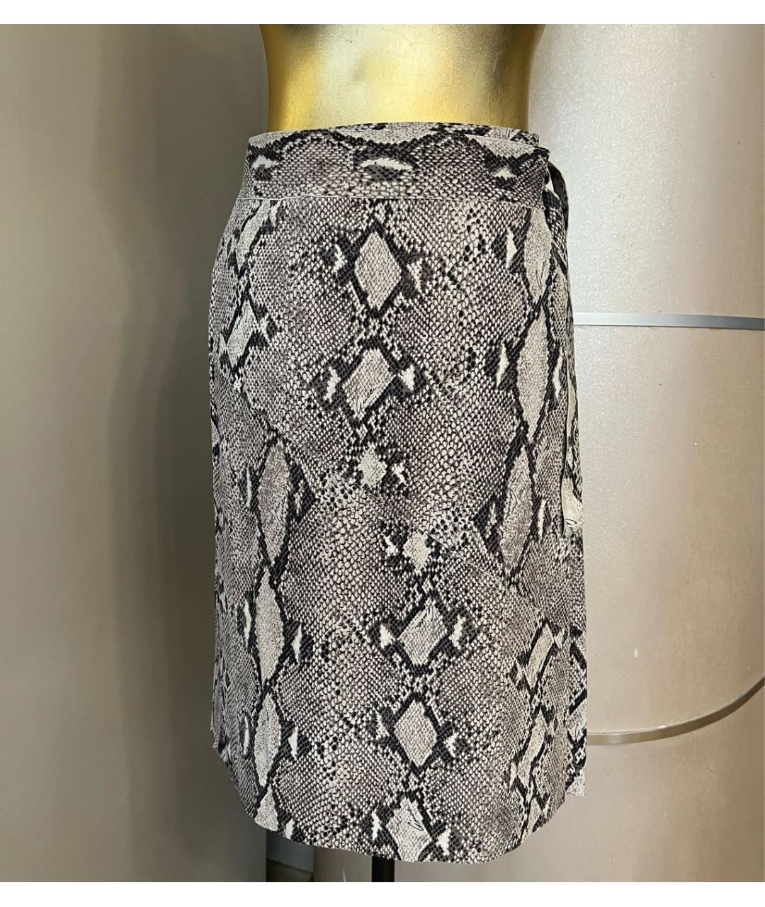 GUCCI Бежевая кожаная юбка миди, фото 2