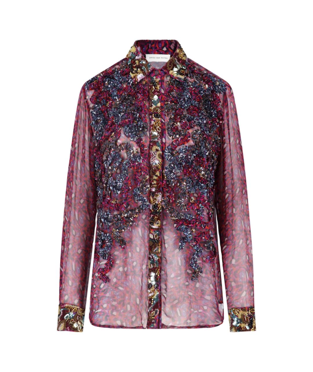 DRIES VAN NOTEN Розовая вискозная рубашка, фото 1