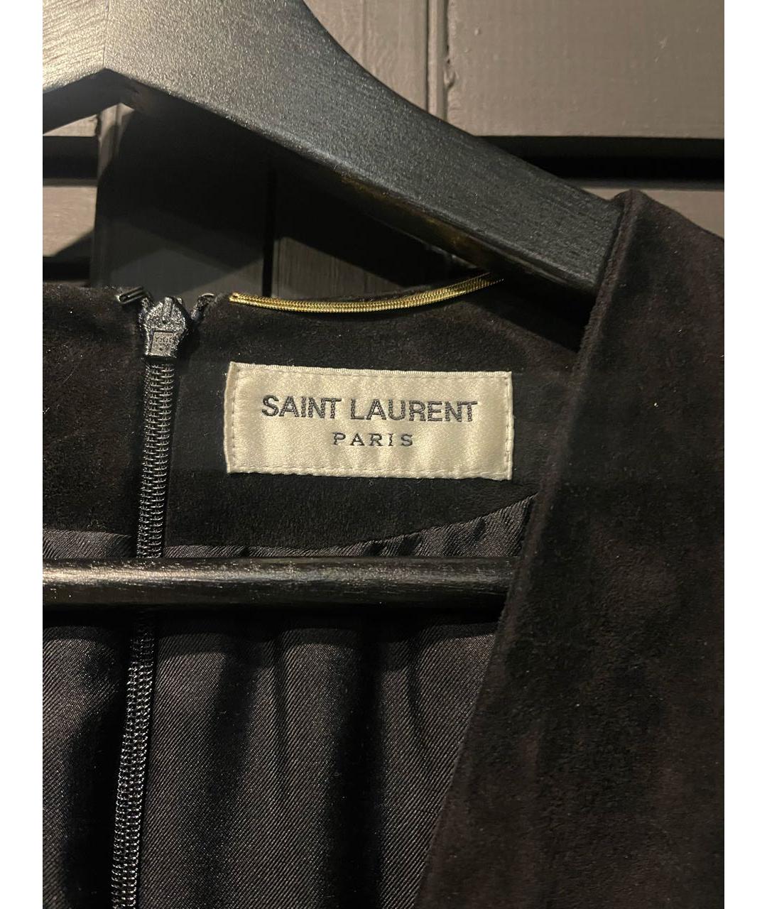 SAINT LAURENT Черное замшевое вечернее платье, фото 4