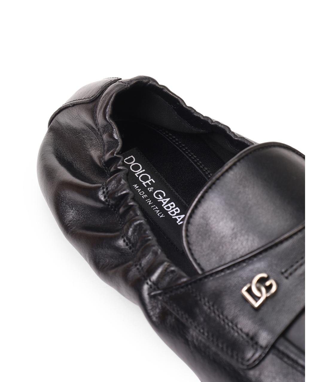 DOLCE&GABBANA Черные кожаные лоферы, фото 6