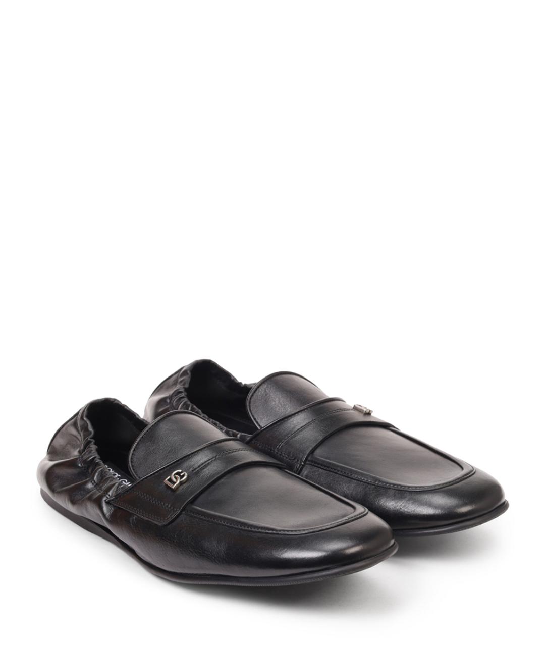 DOLCE&GABBANA Черные кожаные лоферы, фото 2
