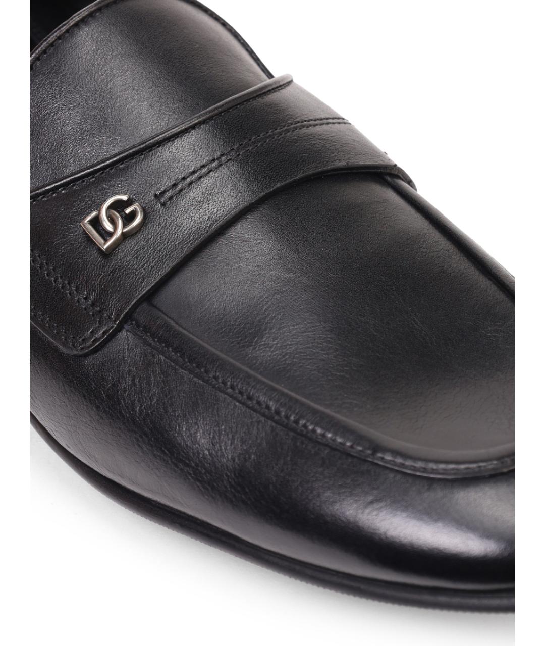 DOLCE&GABBANA Черные кожаные лоферы, фото 5