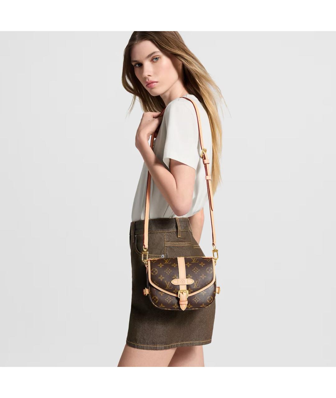 LOUIS VUITTON Коричневая сумка через плечо из канвы, фото 5