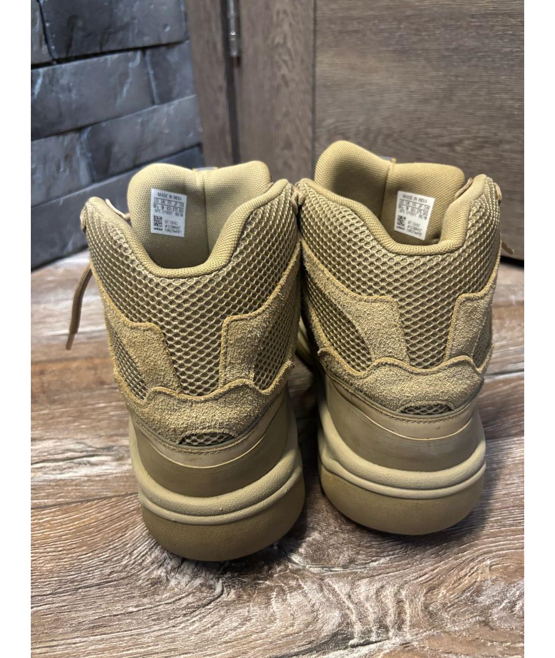 ADIDAS YEEZY Бежевые замшевые высокие ботинки, фото 4