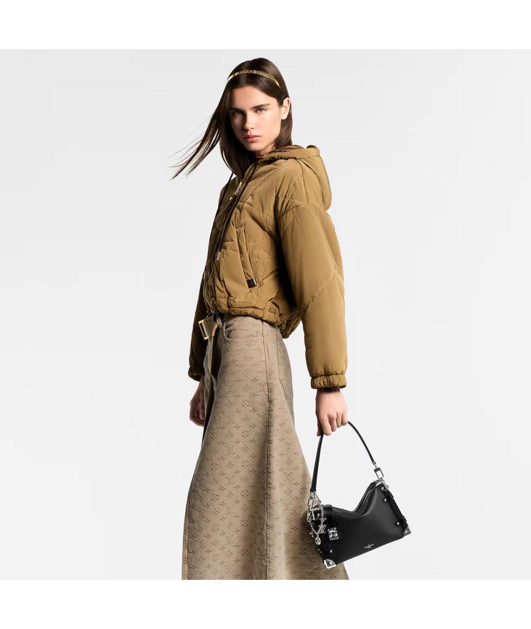 LOUIS VUITTON Черная кожаная сумка через плечо, фото 5