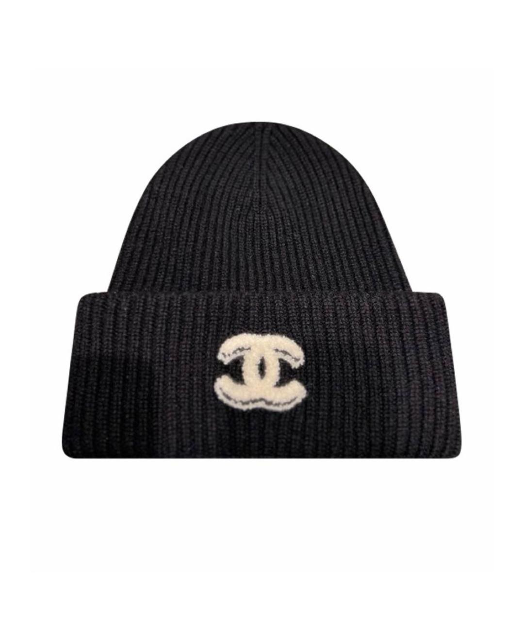 CHANEL Черная кашемировая шапка, фото 1