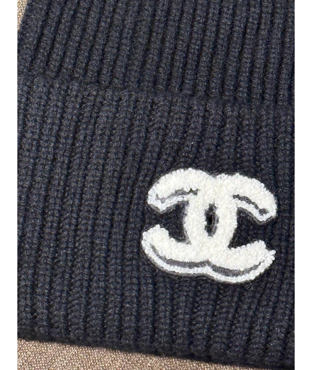 CHANEL Черная кашемировая шапка, фото 3