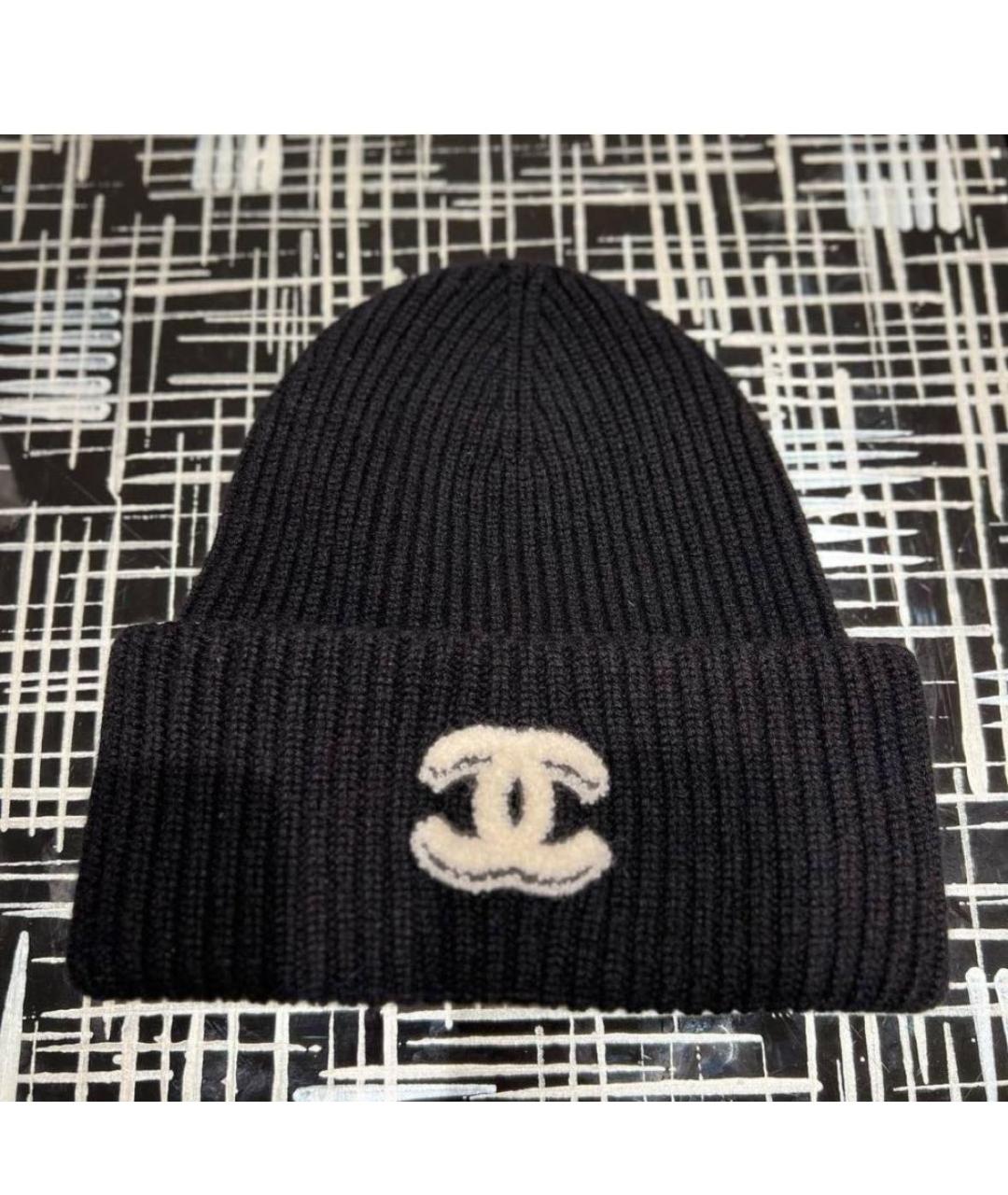 CHANEL Черная кашемировая шапка, фото 2