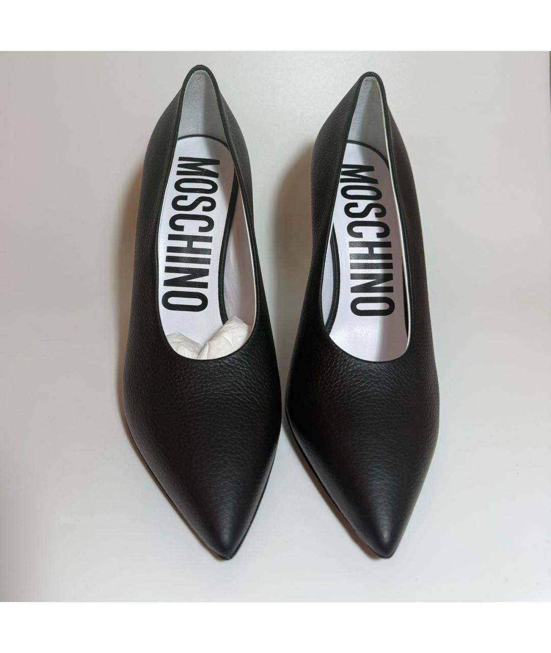 MOSCHINO Черные кожаные туфли, фото 2