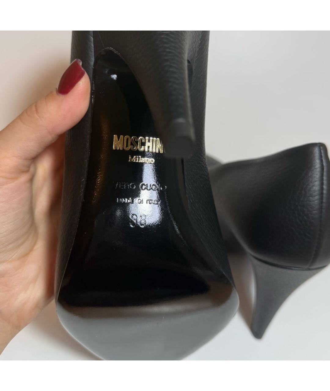 MOSCHINO Черные кожаные туфли, фото 5