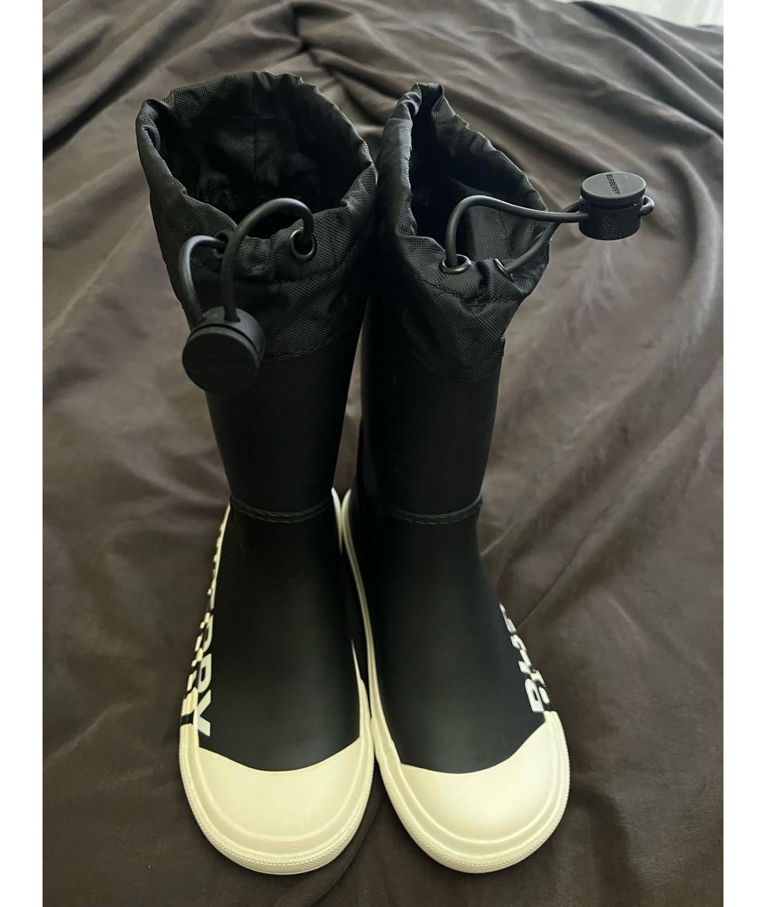 BURBERRY Черные резиновые сапоги, фото 9