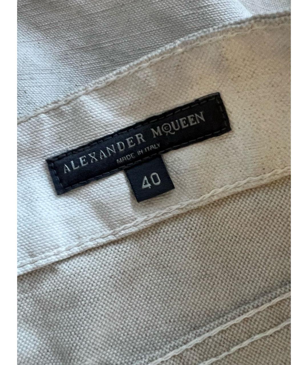 ALEXANDER MCQUEEN Белая деним юбка мини, фото 4