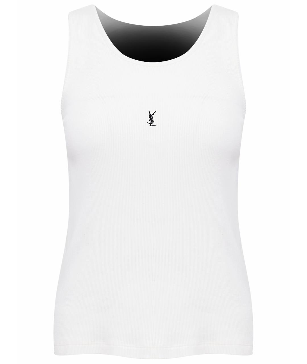 SAINT LAURENT Белая хлопковая майка, фото 1