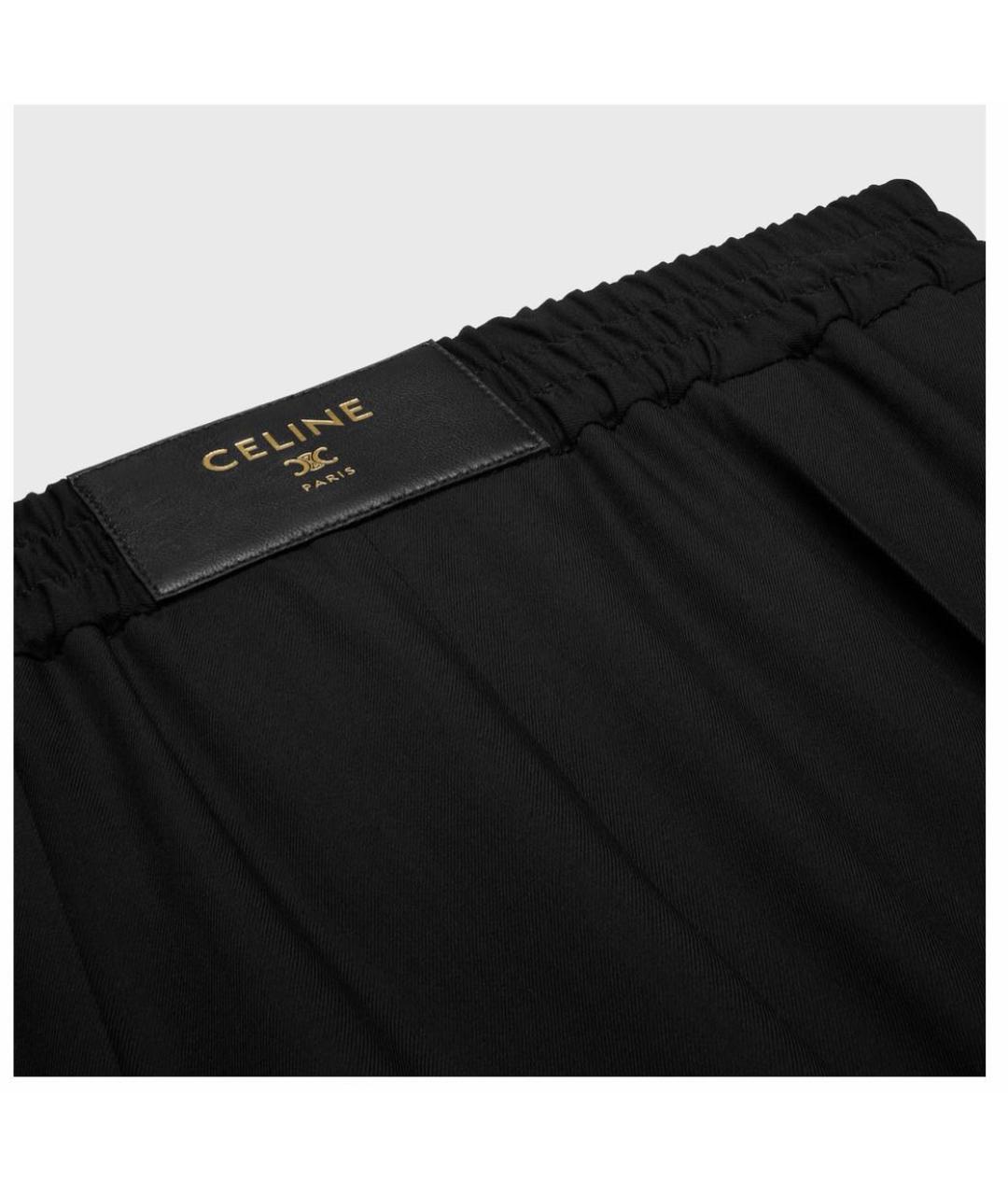 CELINE Черные шерстяные прямые брюки, фото 3