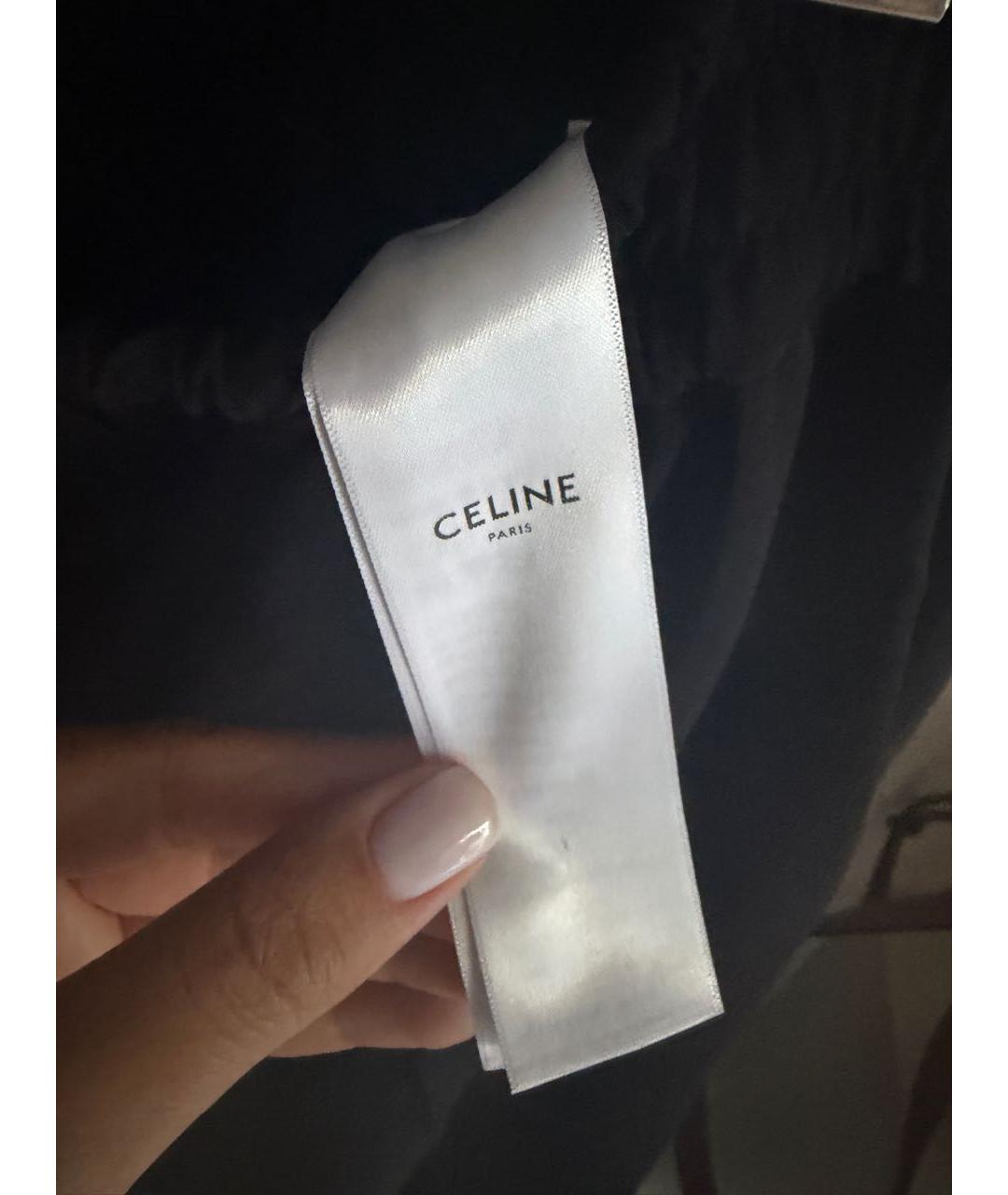CELINE Черные шерстяные прямые брюки, фото 5