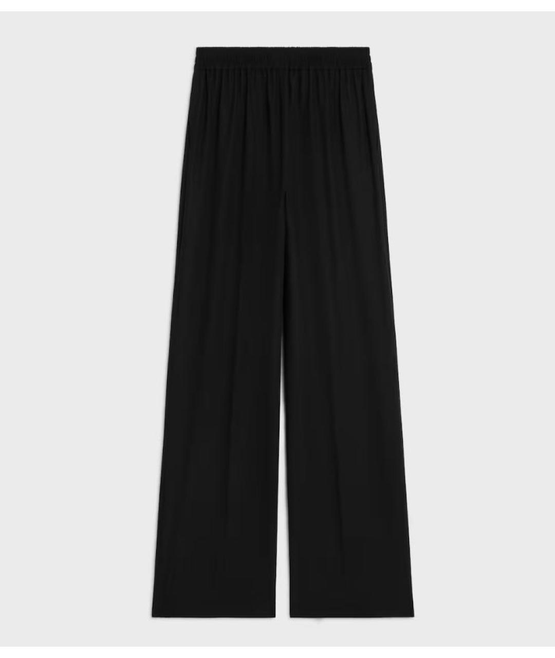 CELINE Черные шерстяные прямые брюки, фото 2