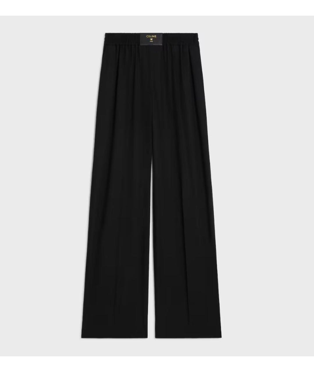 CELINE Черные шерстяные прямые брюки, фото 9