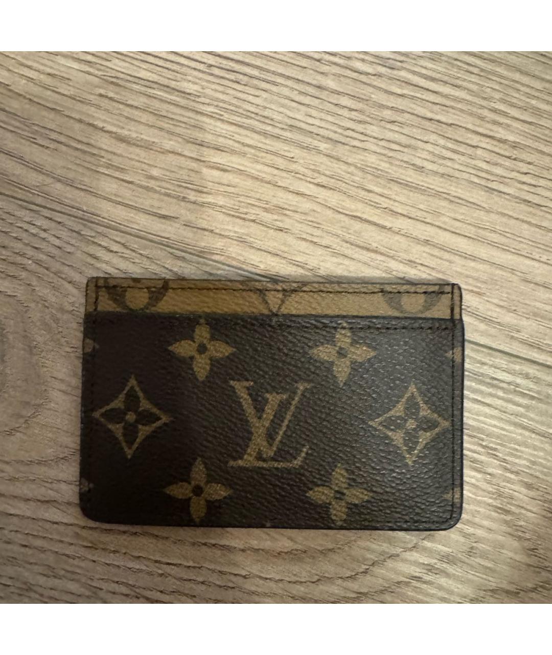 LOUIS VUITTON Коричневый кардхолдер, фото 5