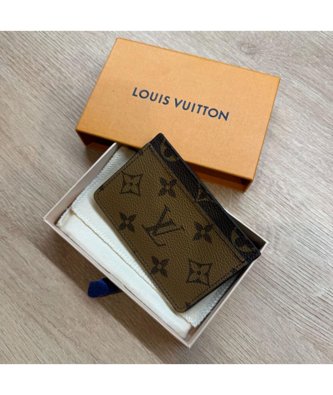 LOUIS VUITTON Коричневый кардхолдер, фото 3