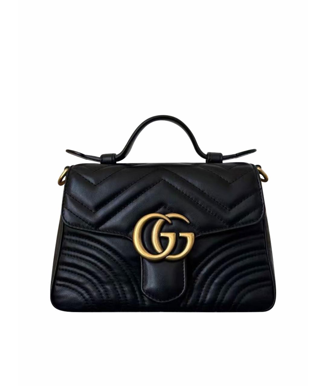 GUCCI Черная кожаная сумка через плечо, фото 1