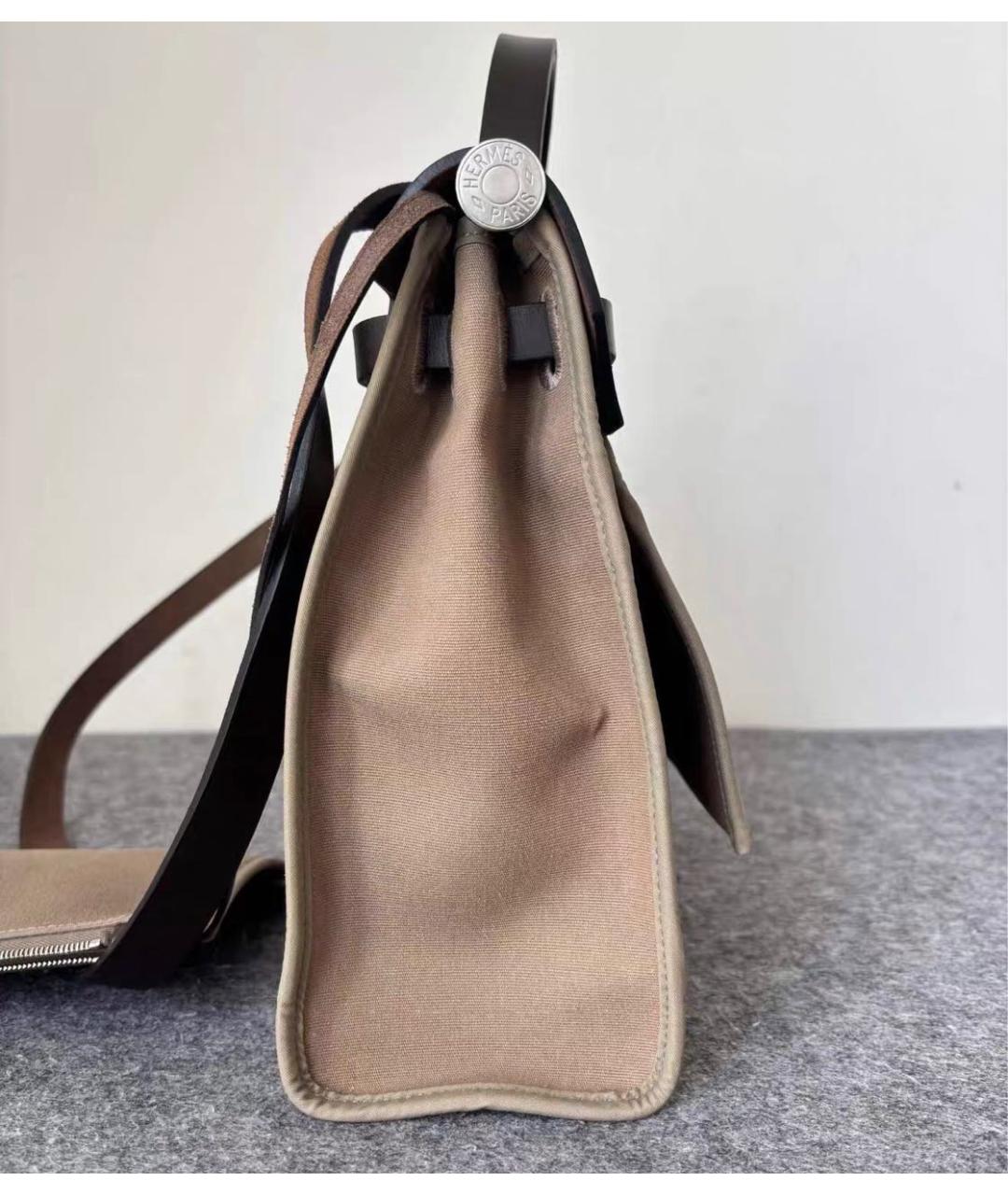 HERMES Коричневая кожаная сумка тоут, фото 3