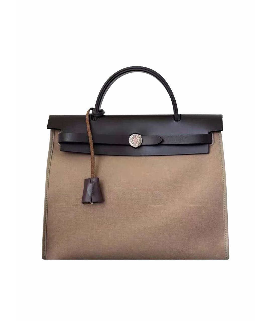 HERMES Коричневая кожаная сумка тоут, фото 1