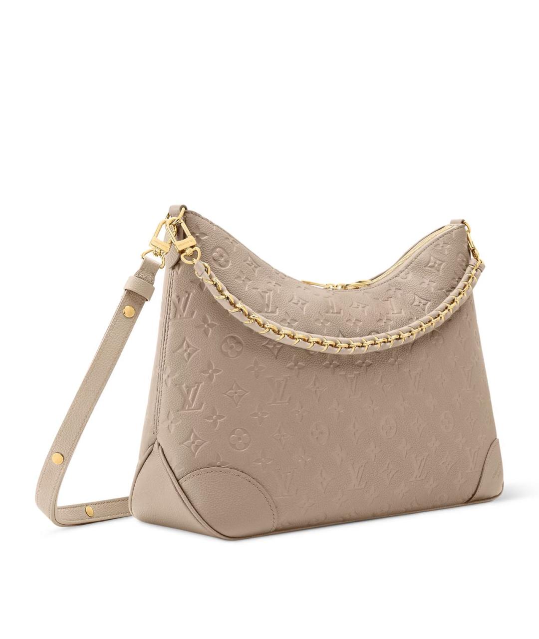 LOUIS VUITTON Бежевая кожаная сумка через плечо, фото 3