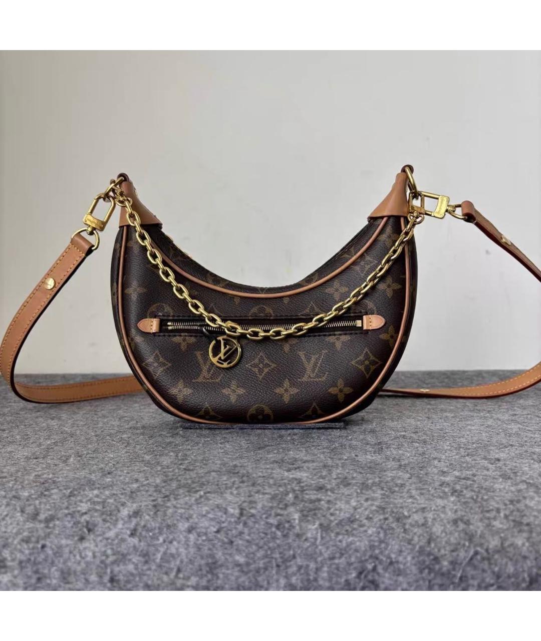 LOUIS VUITTON Коричневая сумка через плечо из канвы, фото 8