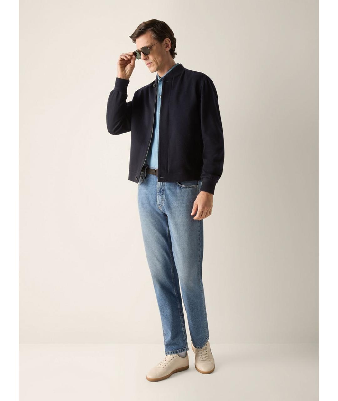 ZEGNA Темно-синяя кашемировая куртка, фото 2
