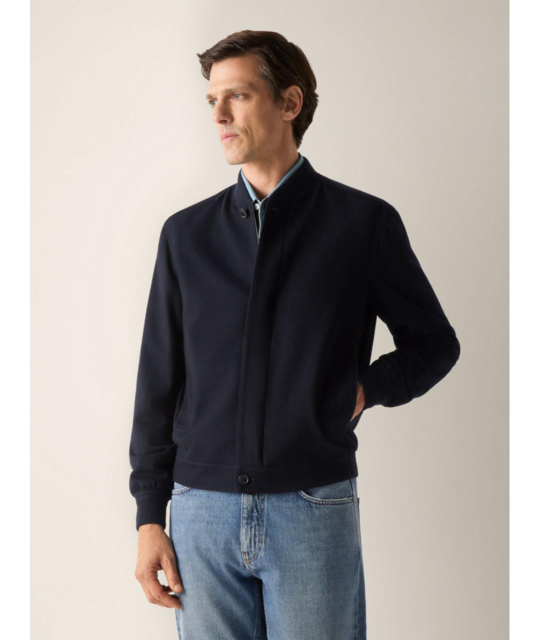 ZEGNA Темно-синяя кашемировая куртка, фото 3