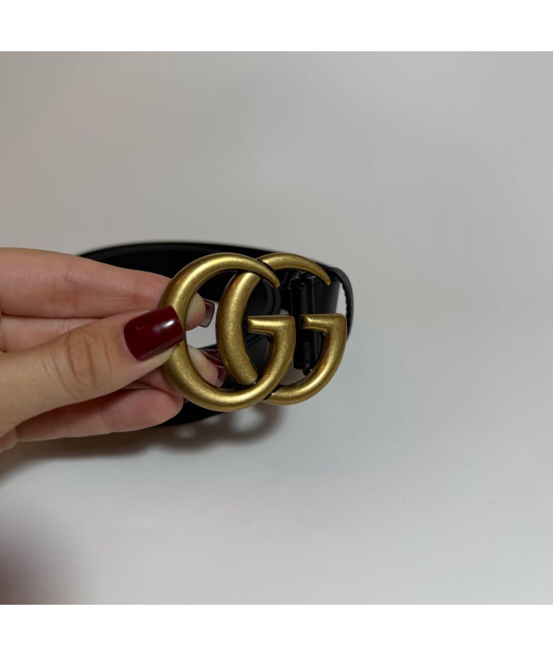 GUCCI Черный кожаный ремень, фото 2