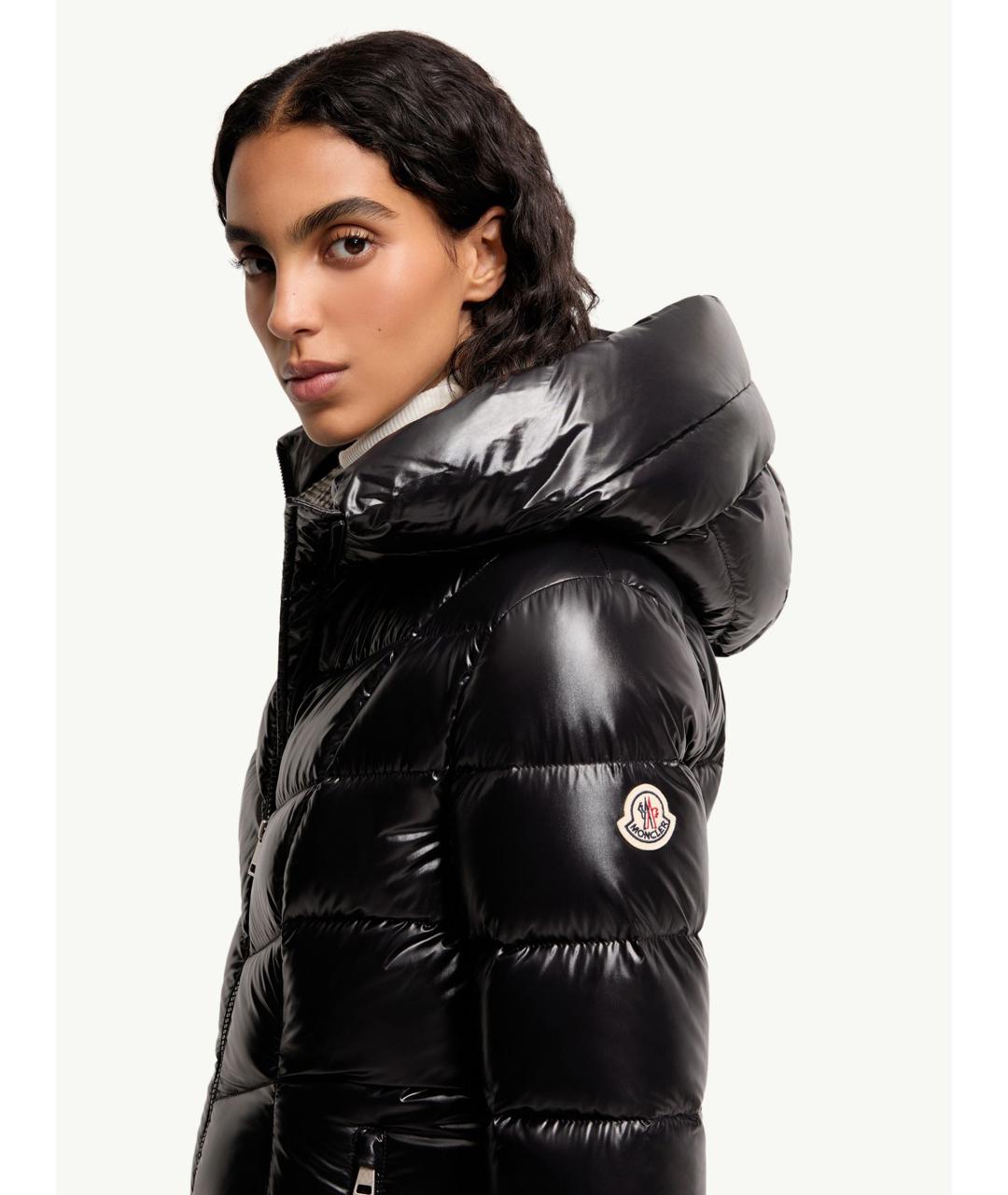 MONCLER Черный полиамидовый пуховик, фото 6