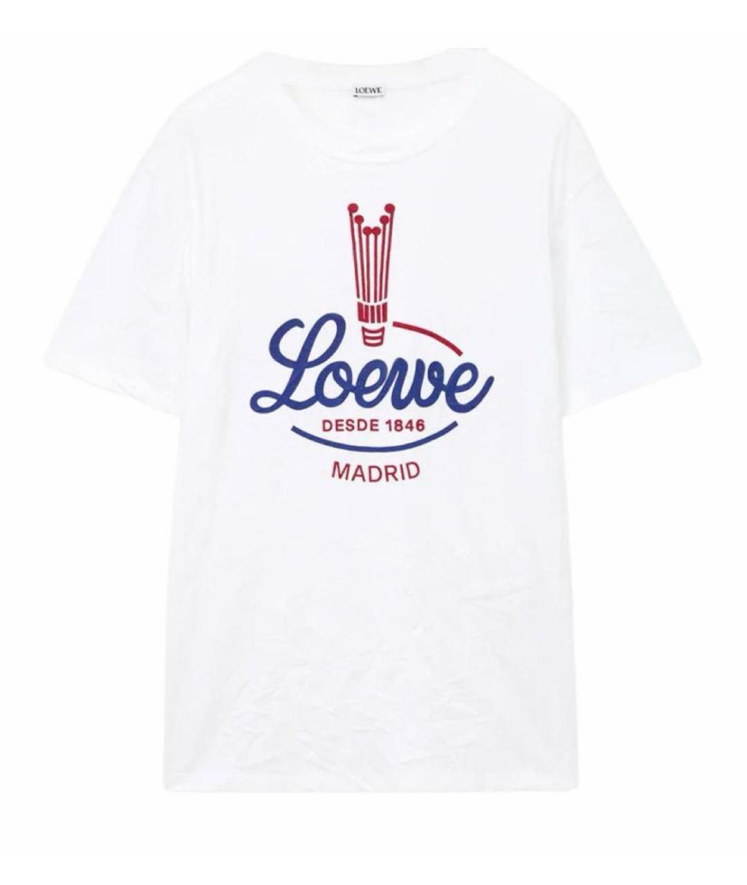 LOEWE Белая хлопковая футболка, фото 5