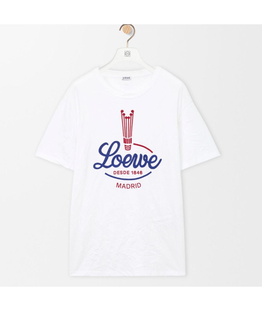 LOEWE Белая хлопковая футболка, фото 2