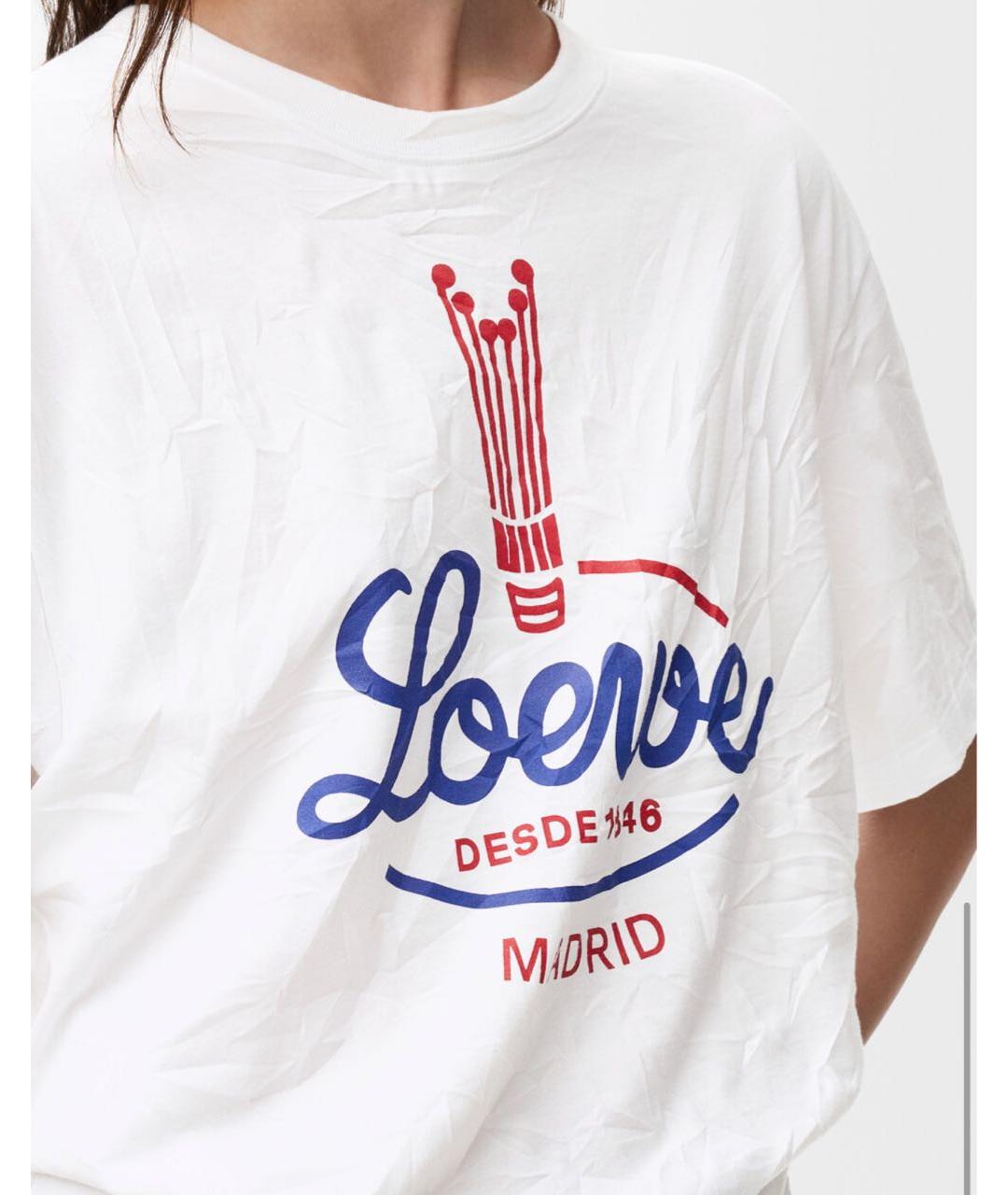 LOEWE Белая хлопковая футболка, фото 3