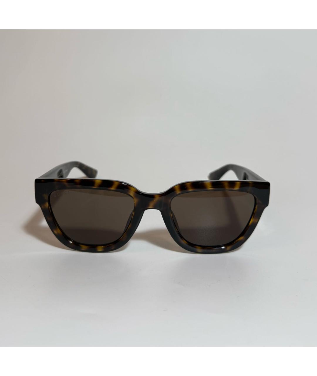 GUCCI Коричневые пластиковые солнцезащитные очки, фото 6