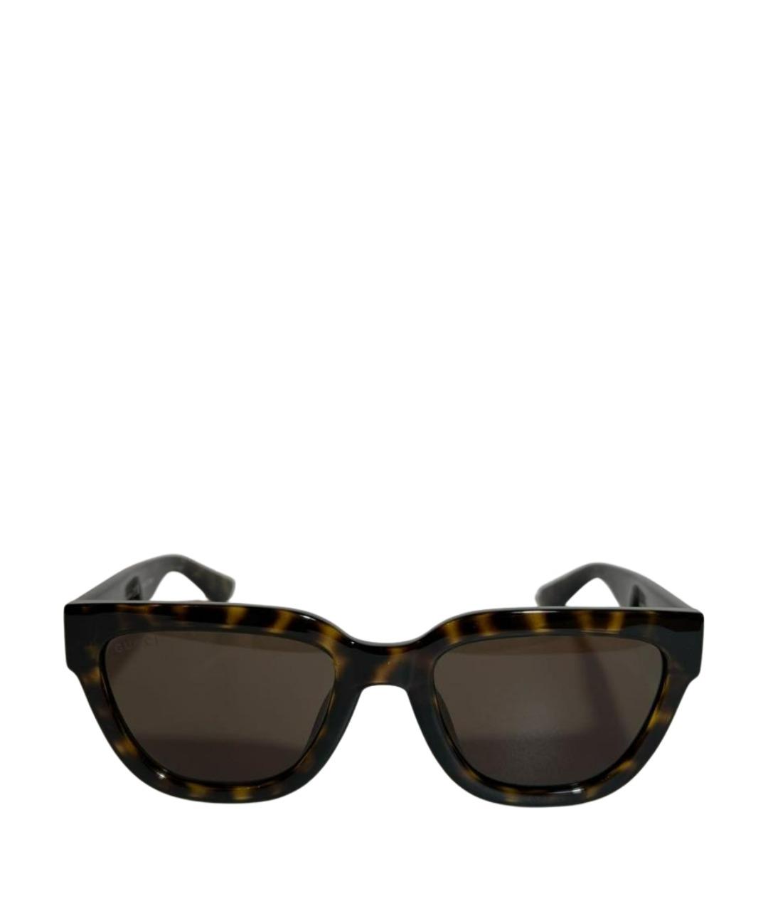 GUCCI Коричневые пластиковые солнцезащитные очки, фото 1