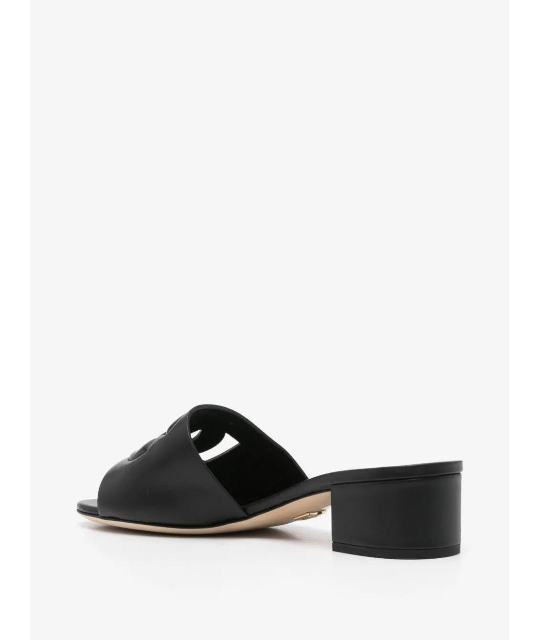 DOLCE&GABBANA Черные кожаные мюли, фото 3