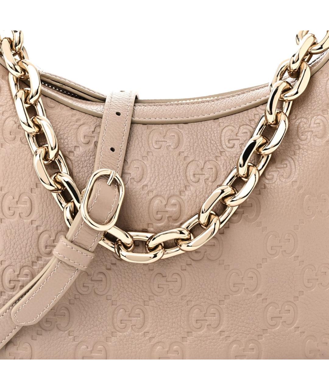 GUCCI Бежевая кожаная сумка через плечо, фото 4