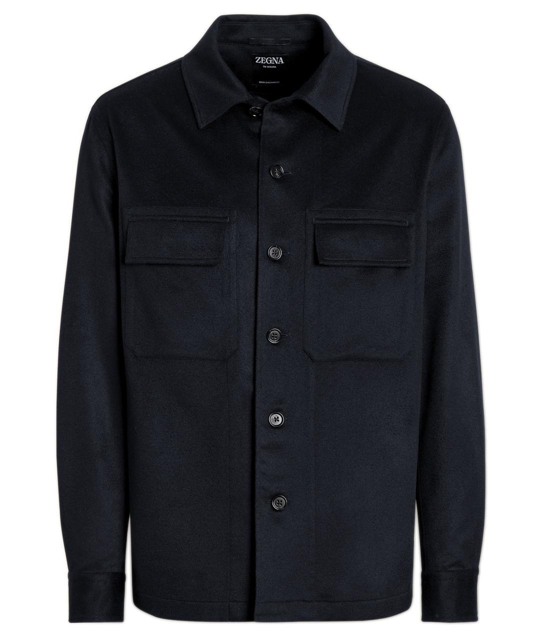 ZEGNA Синяя кашемировая кэжуал рубашка, фото 1