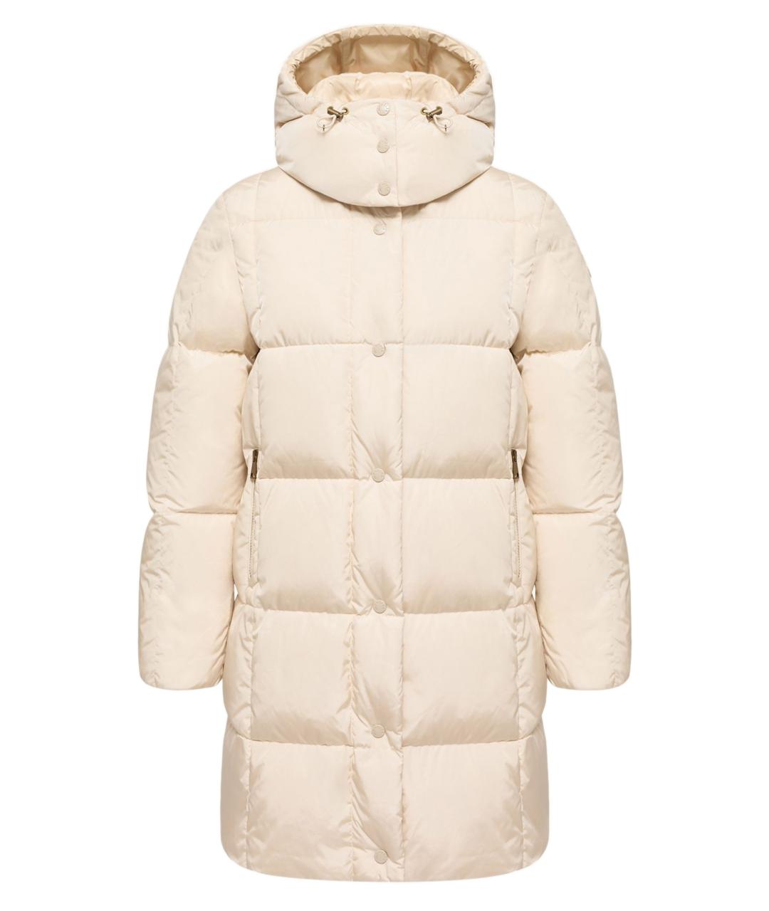 MONCLER Бежевый полиамидовый пуховик, фото 1