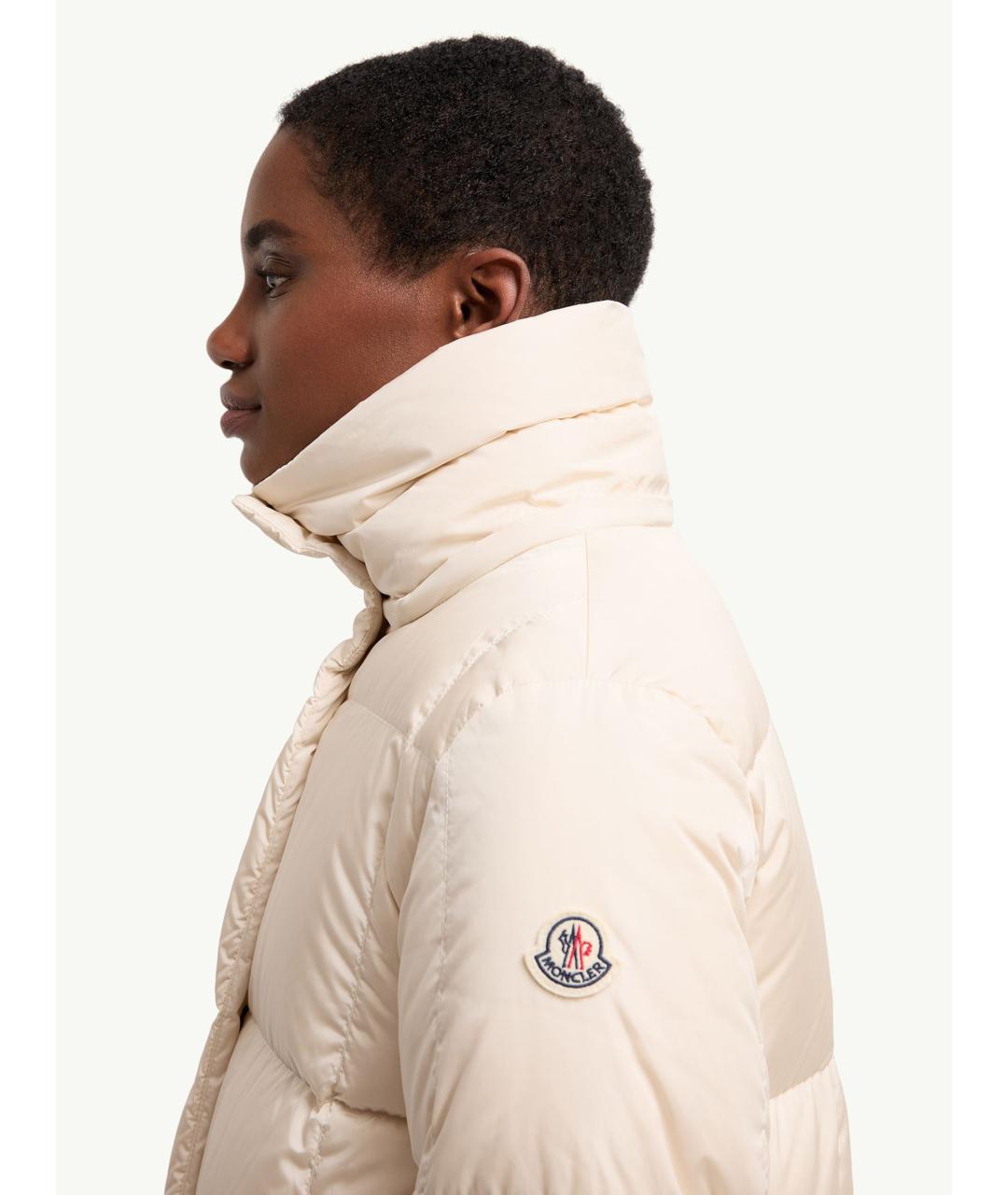 MONCLER Бежевый полиамидовый пуховик, фото 7