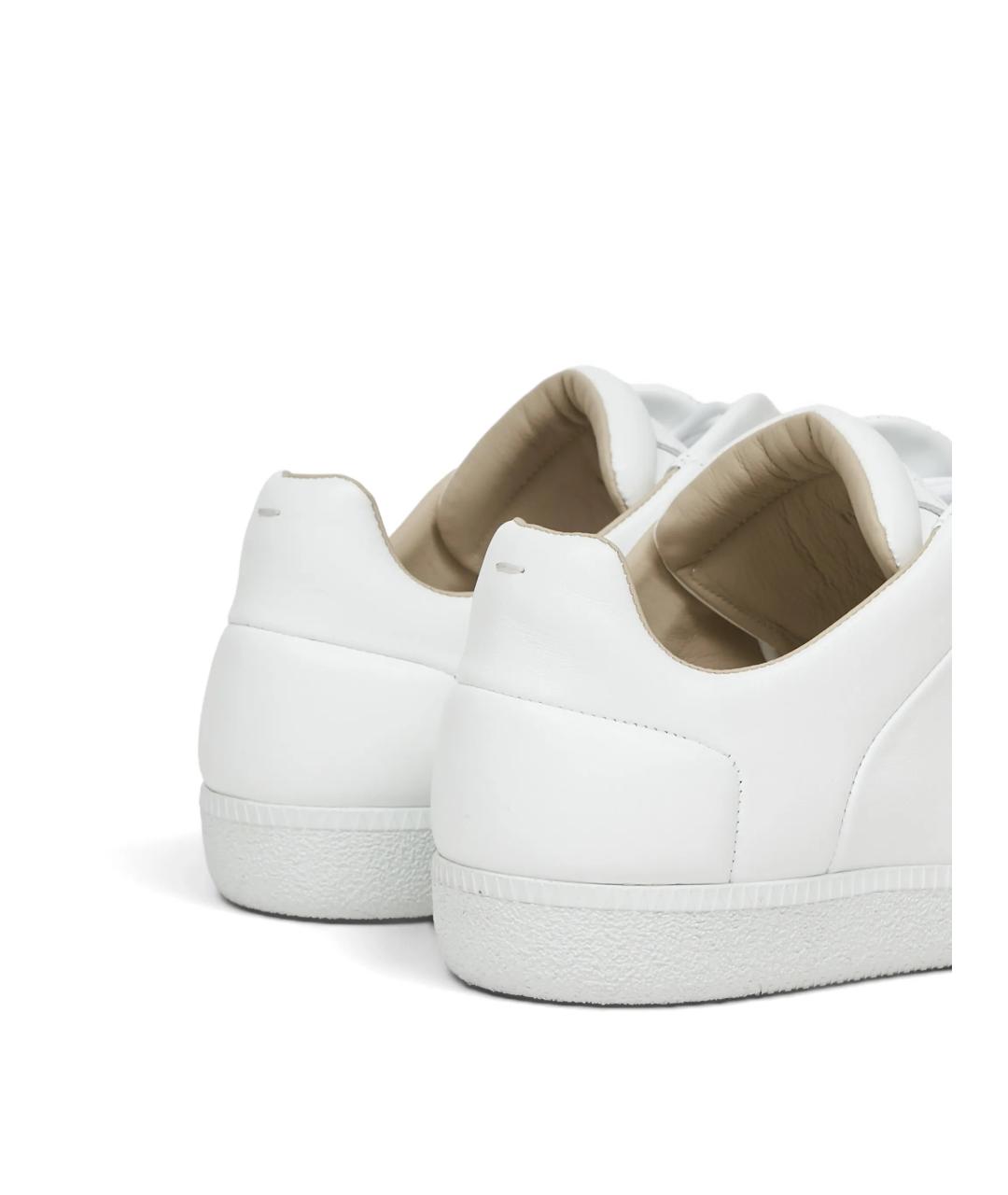 MAISON MARGIELA Белые кожаные низкие кроссовки / кеды, фото 5