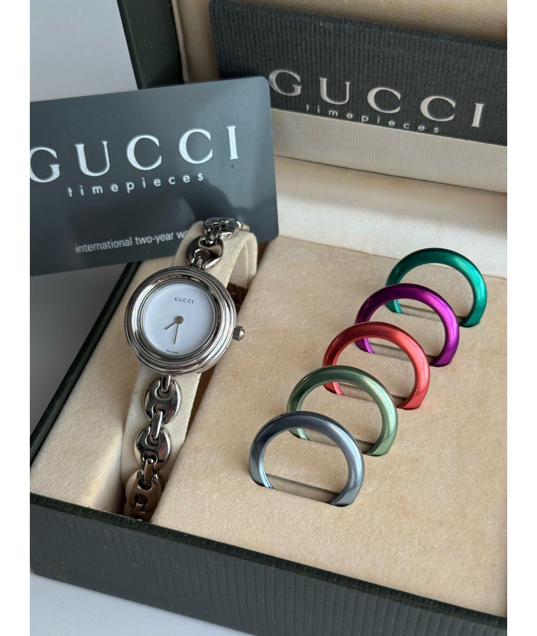 GUCCI Серебряные стальные часы, фото 4